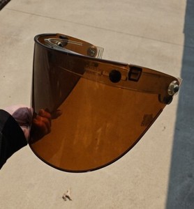 Vtg PAULSON USA FF-6 Snap On Flip Up Motorcycle Helmet Shield Visor Full Face