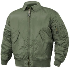 Mil-Tec US CWU Basic Bomber Flight Jacket Mens Hunting Flyer Tactical Coat Olive