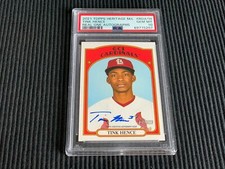 2021 TOPPS HERITAGE TINK HENCE *REAL ONE AUTO PSA 10 GEM MINT*  CARDINALS