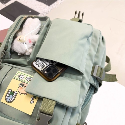 Women Backpack Multi-Pocket Nylon Girls Schoolbag Kawaii Girl Travel Student Bag - Picture 4 of 11