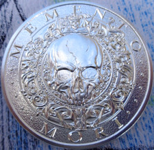 2 oz. MEMENTO MORI - CARPE DIAM 50mm Latin Allure BU round .999 fine silver 87.48 per troy oz