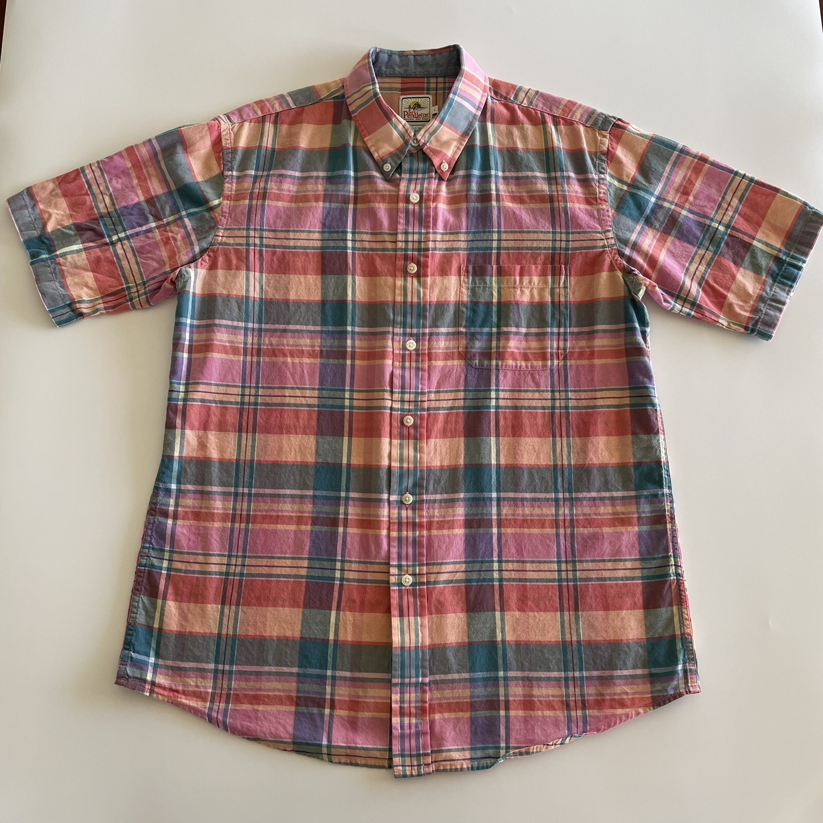 PENDLETON SURF MADRAS Button Down Shirt Size Larg… - image 1