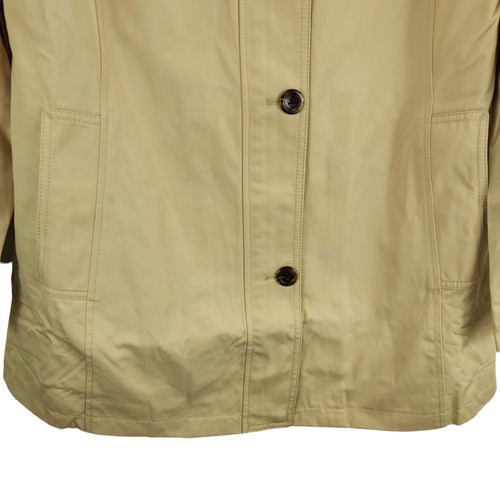 lands end womens coat beige hooded collared zip up pockets size medium free pp - Picture 3 of 11