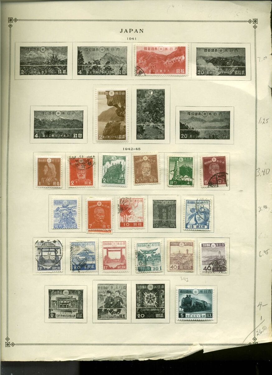 Collection, Japan Part A Scott Album Page, 1941/1963, Cat Collection, Japan Part A Scott Album Page, 1941/1963, Cat