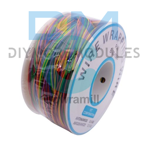 P/N B-30-1000 30AWG 8-Wire Colored Insulation Wrap Cable – 820ft Tinned Copper For PCB & Electronics