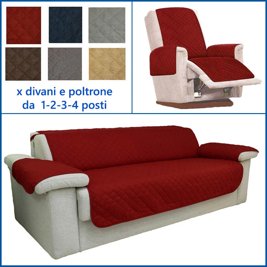 Copridivano 1 Posto Viola per Poltrona Reclinabile | Antimacchia e Pet-Ready