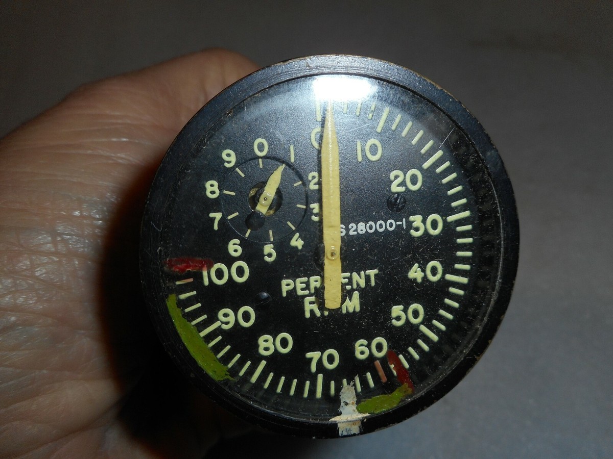 Vintage Boeing B52 Bomber GE Tachometer Indicator RPM Gauge Army