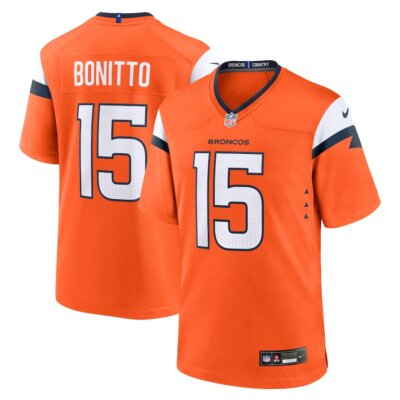 Denver Broncos Nik Bonitto #15 Nike Men's Orange 2025 Official NFL Game  Jersey