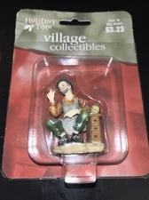 Holiday Time Village Mini Man Cobbler Wood Worker Figure Glitter Christmas Gift