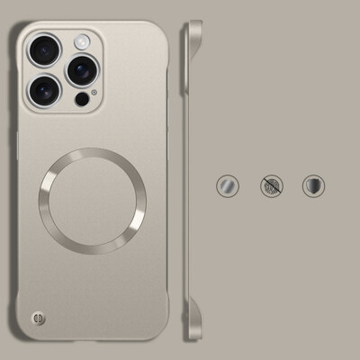 For iPhone 17 16 15 Pro Max 14 13 Ultra-Thin Magsafe Frameless Hard Case Cover