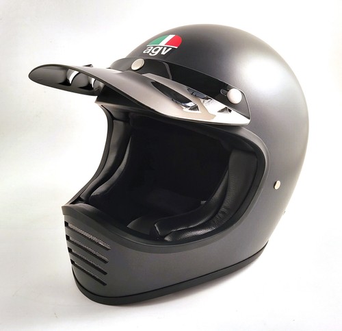 AGV X101 FULL MOTORCYCLE HELMET SIZE L MATTE BLACK DARK GREY - NEW VINTAGE STYLE - Picture 4 of 9