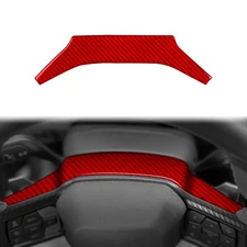 Steering Wheel Above Panel Cover Trim For Ford Mustang GT 24-25 Red Carbon Fiber