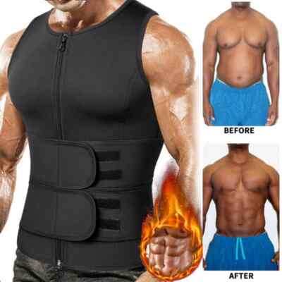 Back Waist Posture Corrector Men Waist Trainer Shaper Workout Vest Sauna Suit UK