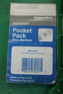 Thomas & Betts E-Z Code Wire Marker Book WM-0-45