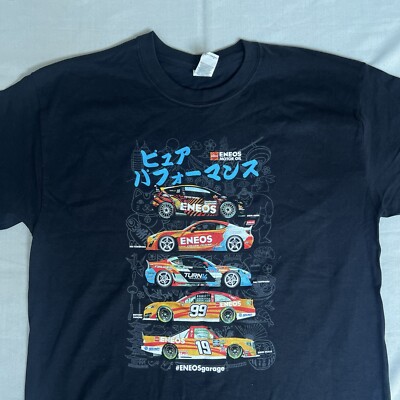 Japan Drift Race Shirt L Blk Car Performance Enos Oil Subaru Toyota Nissan 2839