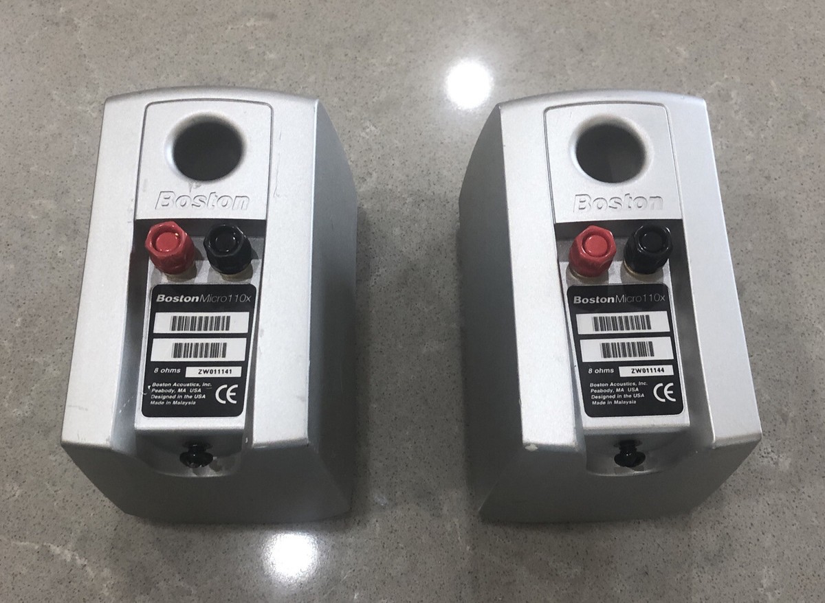 Boston Acoustics Micro110x Left and Right Stereo Speakers Tested working