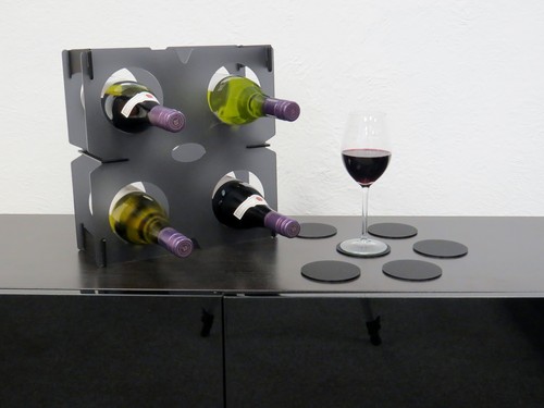 Flat Pack Wine Rack With 6 Coasters - Picture 10 of 15