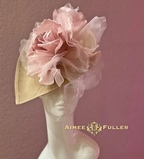Mauve Dusty Ombre Pink Rose Tan Beige Kentucky Derby Hat Del Mar Fascinator Hat