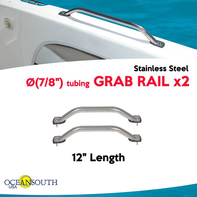 Oceansouth Two Boat Grab Rails 12" x 7/8" Stainless Steel eBay