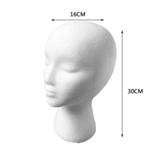 Weibliche Kopfmodell Perücke Brille Hat Display Styropor Schaum Mannequin 30cm❁ - Bild 9 von 9