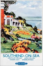 Southend On The Sea 1950 Essex UK LNER Railways Vintage Poster Print Travel Art