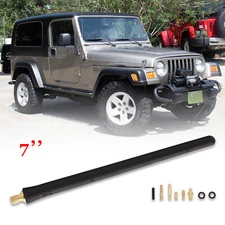 For Jeep Wrangler JK 7" Black Short Aerial AM /FM Radio Signal Reception Antenna