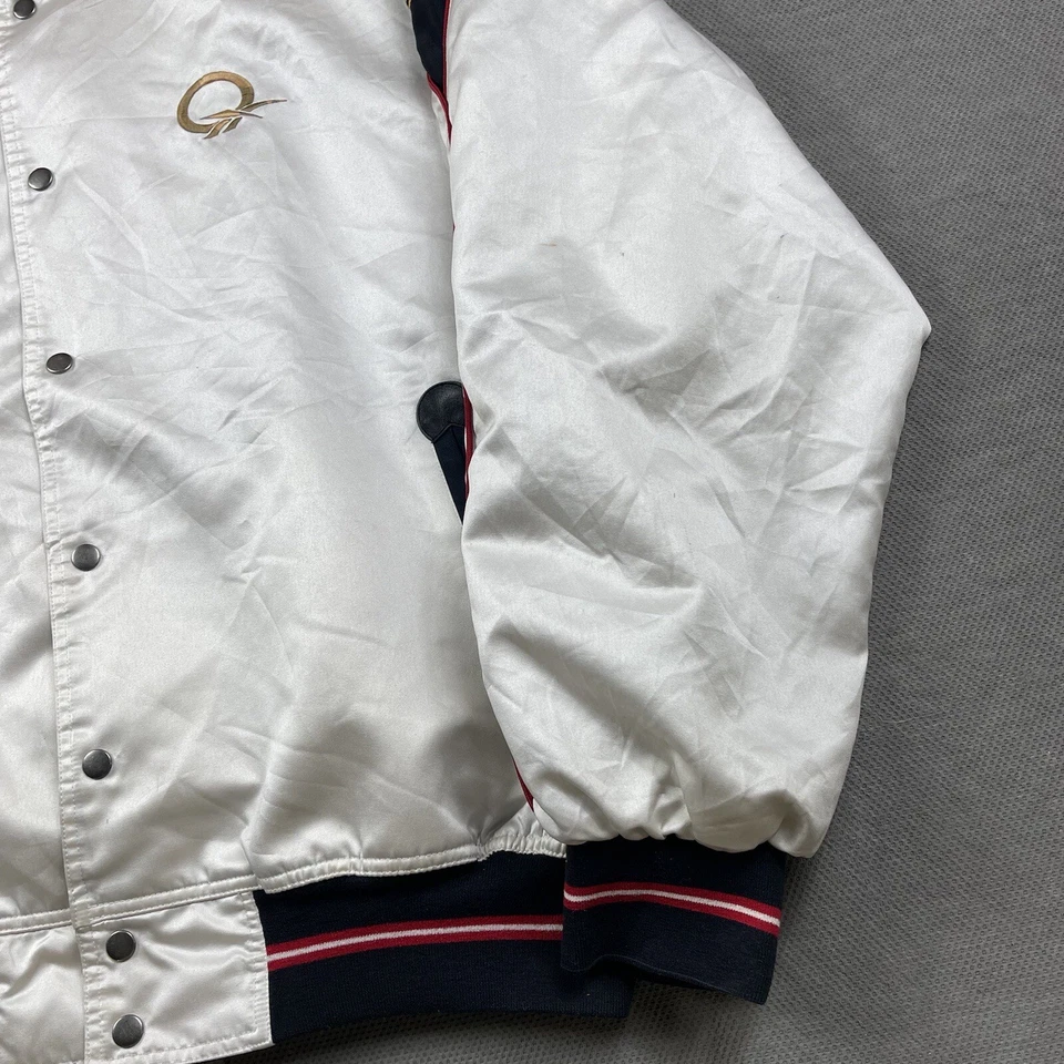 Chaqueta de Colección Allen Iverson Reebok Para Hombre XL Blanca Satinada Edición Limitada Bombardero a Presión Foto 3 de 4