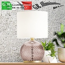 Moderne Tischlampe Kupfer-Glas H.55 Kommode Lampe Lampenschirm Schlafzimmer VALE