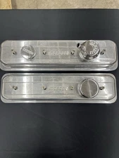 Old School SBC Moroso Aluminum Center Bolt Valve Covers Chrome