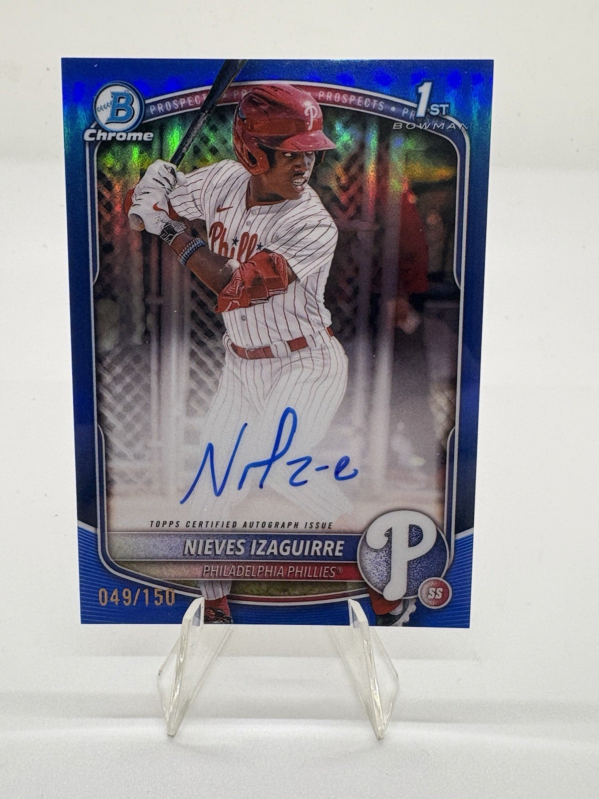 2025 Bowman Chrome True Blue Refractor #CPA-NI Nieves Izaguirre RC Auto /150
