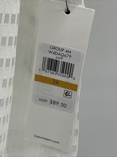 Calvin Klein Women's Short Sleeve Jaquard V-nevk Top White W4DAQ679 Size 3X - Picture 3 of 10