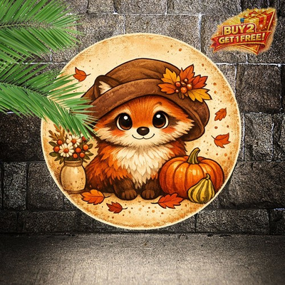 #ad Decorative Tin Sign Flowers Owl Pumpkin No Electricity Required $10.99