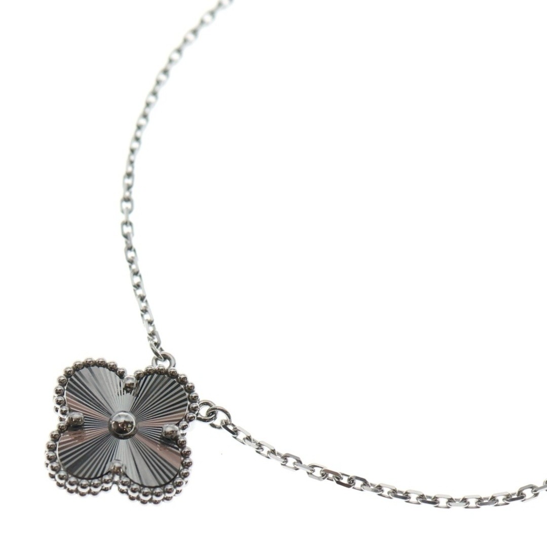 Van Cleef & Arpels Vintage Alhambra Guilloche Necklace White Gold Au750WG Used 2