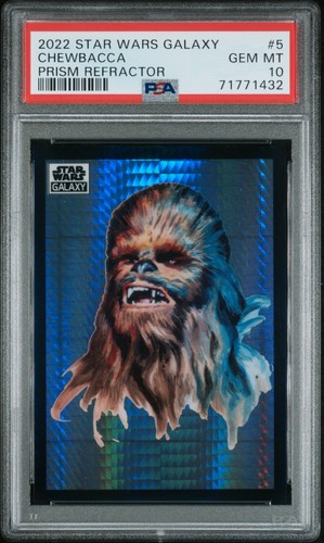 2022 TOPPS CHROME CHEWBACCA PRISM REFRACTOR STAR WARS GALAXY #5 PSA 10