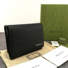 GUCCI Compact Wallet 771210 Script W-Hook Wallet with Box, Unused, Shipping