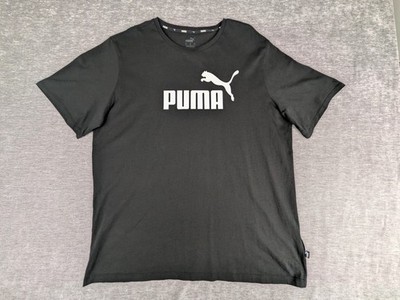 Puma Herren T-Shirt XL schwarz weiß Logo Activewear Baumwolle kurzarm