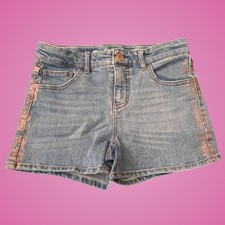 Girl's Size XL 14/16 CAT  JACK Blue Jean Shorts with Bronze Side Seam Design