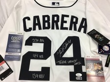 Miguel Cabrera Detroit Tigers Signed Nike Authentic Jersey w/Inscs - LE of 24