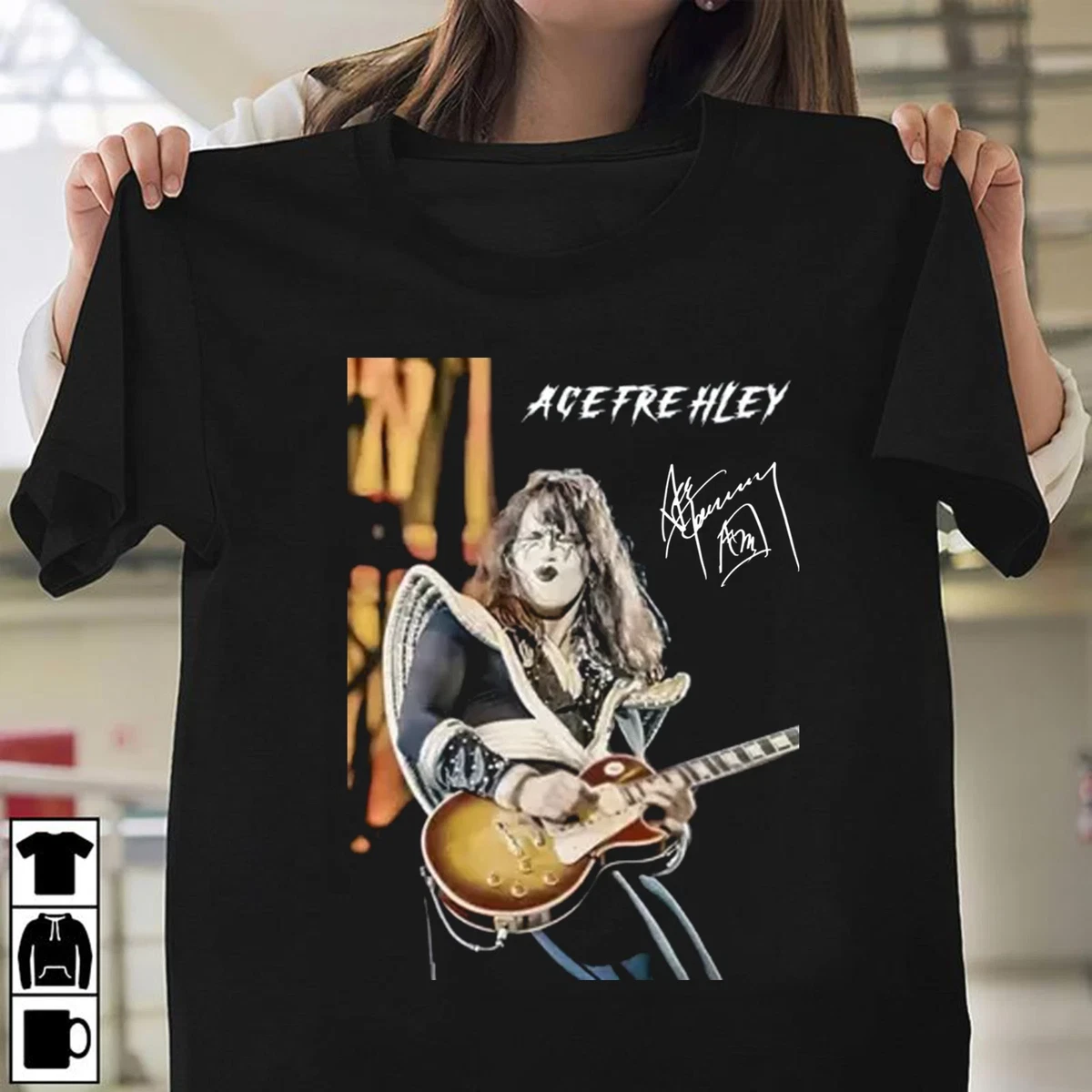 T-shirt Ace Frehley Memorial Noir - Coton épais, Tailles S-5XL, Neuf Sans étiquette