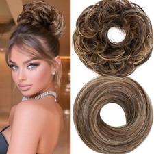 100 Real Human Hair Messy Bun Hairpiece Messy Wrap On Updo Scrunchie Extensions