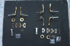 Three Pairs of Brass Effect Door Handles and Fittings