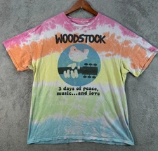 WOODSTOCK 3 Days Peace Love Music Festiva Tie Dye l T Shirt Size XL 2016 Liquid
