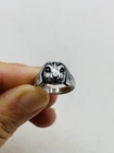 Vintage Sterling Silver Cute Bunny Rabbit Animal Boho Chunky Statement Sz 5 Ring