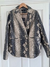 Kyo New with Tags Womens Snakeskin Print Oversized Boxy Blazer & Trousers Size 8
