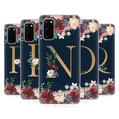 NATURE MAGICK BLUMIGER MONOGRAMM GOLD NAVY 2 GEL HANDYHÜLLE FÜR SAMSUNG HANDYS 1