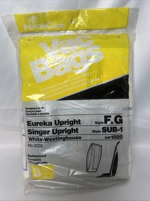 Home Care Vacuum Cleaner Bags Upright 3026 Eureka F&G Singer Singer Sub-1