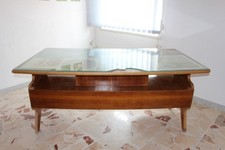 Scrivania anni 50 60 vintage originale ripiano a forma di boomerang vetro
