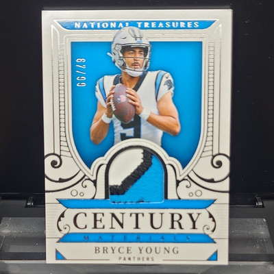 2025 Panini National Treasures Bryce Young Century Materials Patch /99 Panthers