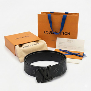 Louis Vuitton LV Initiales 40mm Reversible Belt Monogram Eclipse Black Grey