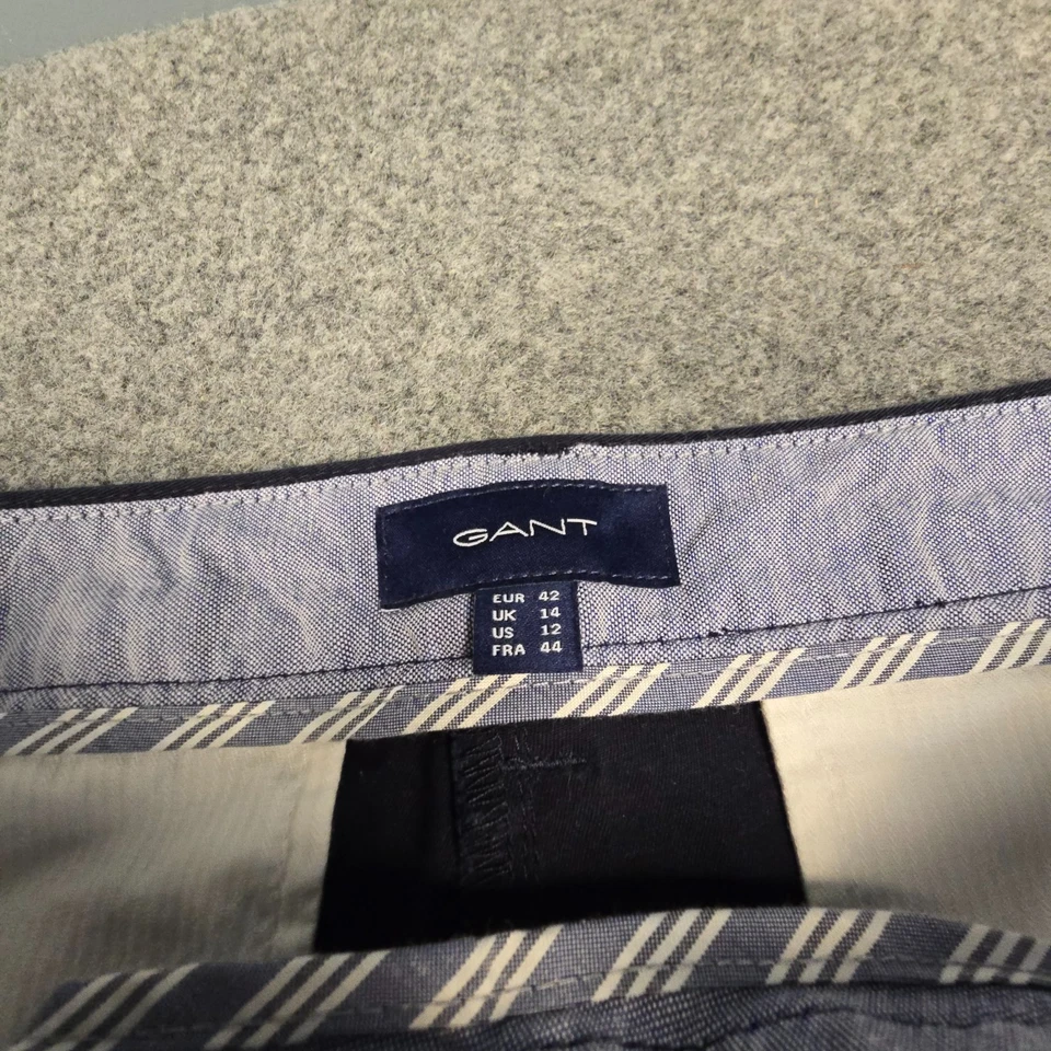 GANT Pantalones Mujer 14 Azul Chino Pantalón Recto Cremallera Mosca Informal Recto Talla 14 Foto 3 de 4